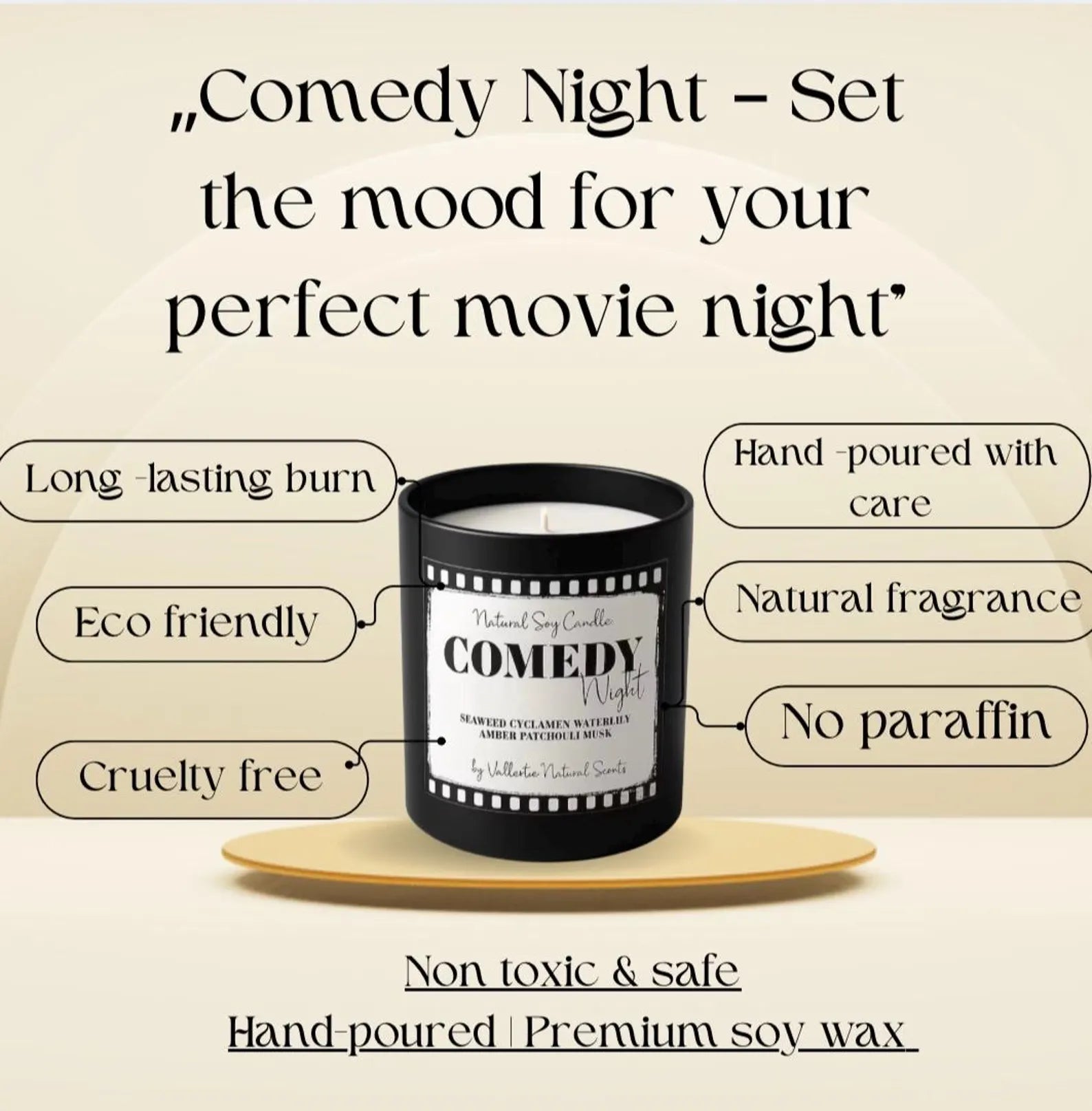 Comedy Night - Luxury Soy Candle  - Movie Night Collection