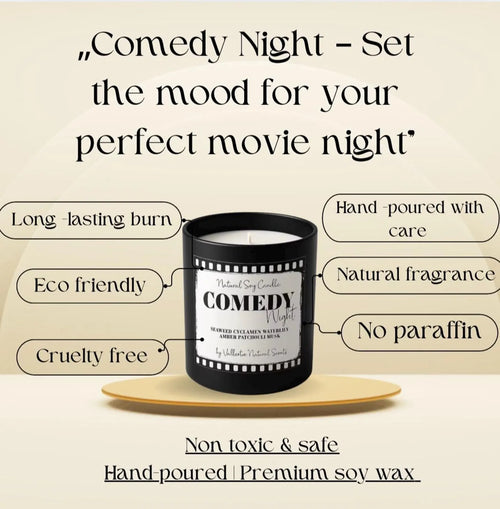 Comedy Night - Luxury Soy Candle  - Movie Night Collection