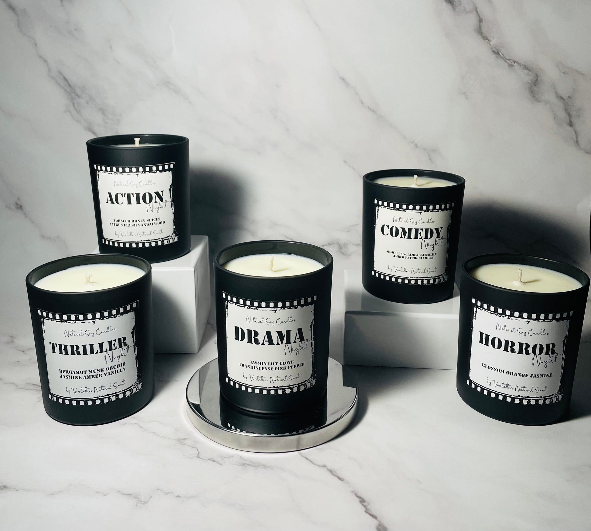 Soy Wax Scented Candles, Home Fragrance, 35h burning, Soy Candles, Movie Night , 180ml.