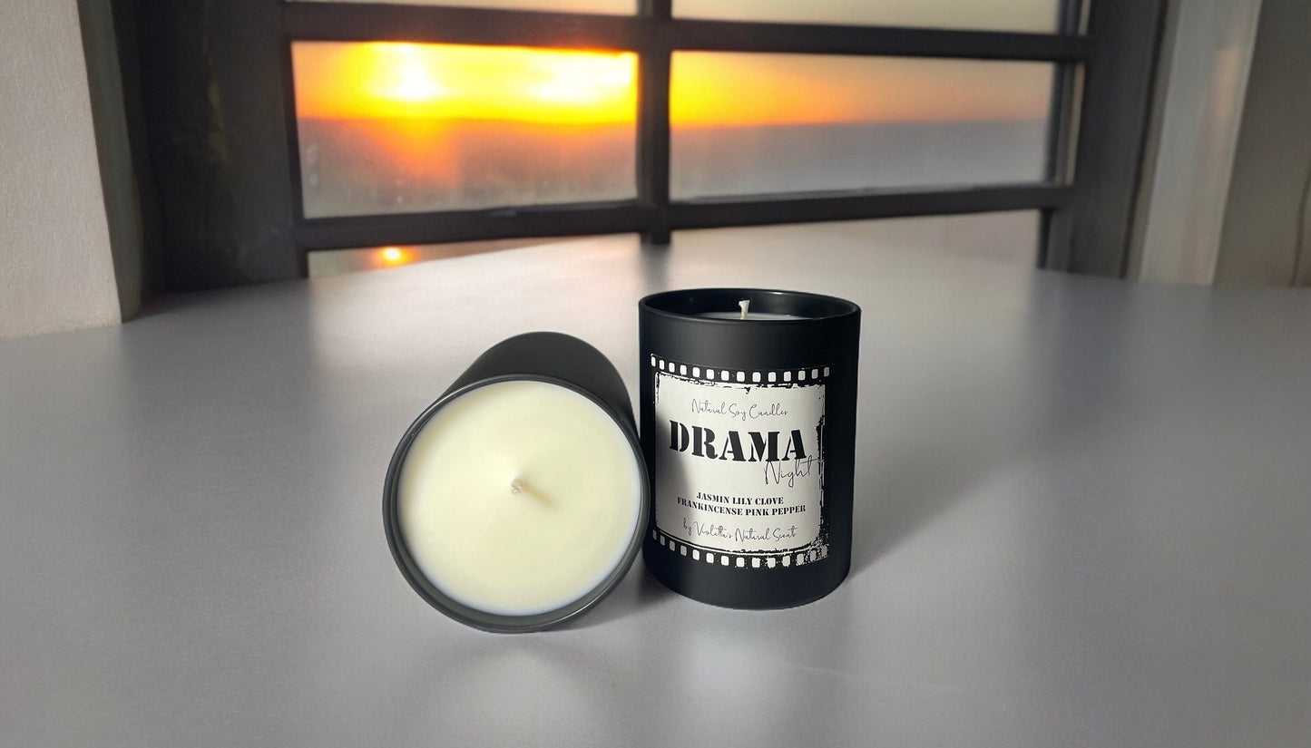 Drama Queen Soy Candle – Hand-Poured | Vegan | Long-Lasting Scent | Drama Night Collection | Elegant Home Fragrance