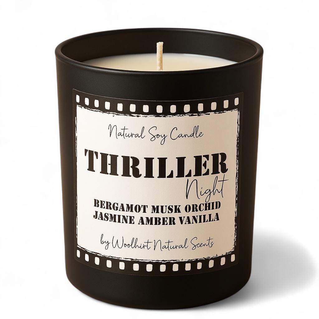 Soy Wax Scented Candles, Bergamot-Vanilla-Amber , Home Fragrance, 35h burning, Movie Night, Soy Candles, Black matt candle